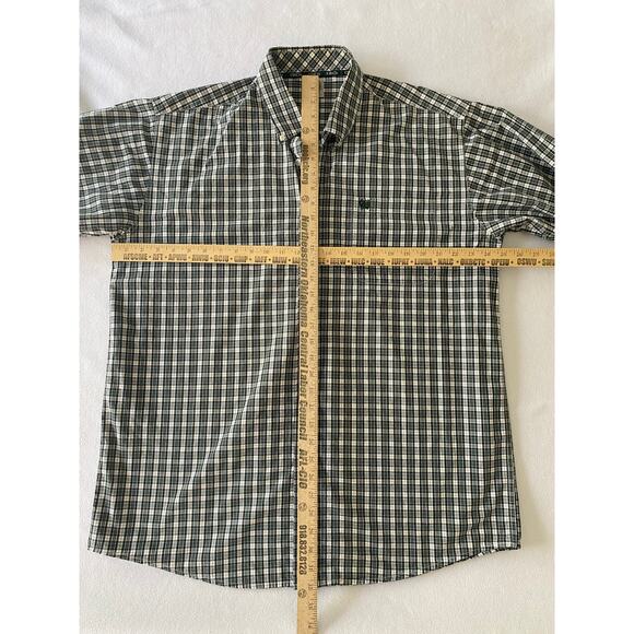 Cinch Shirt Men’s X-Large Blue/Green Plaid 100% Cotton Long Sleeve Button Down # - Picture 6 of 8